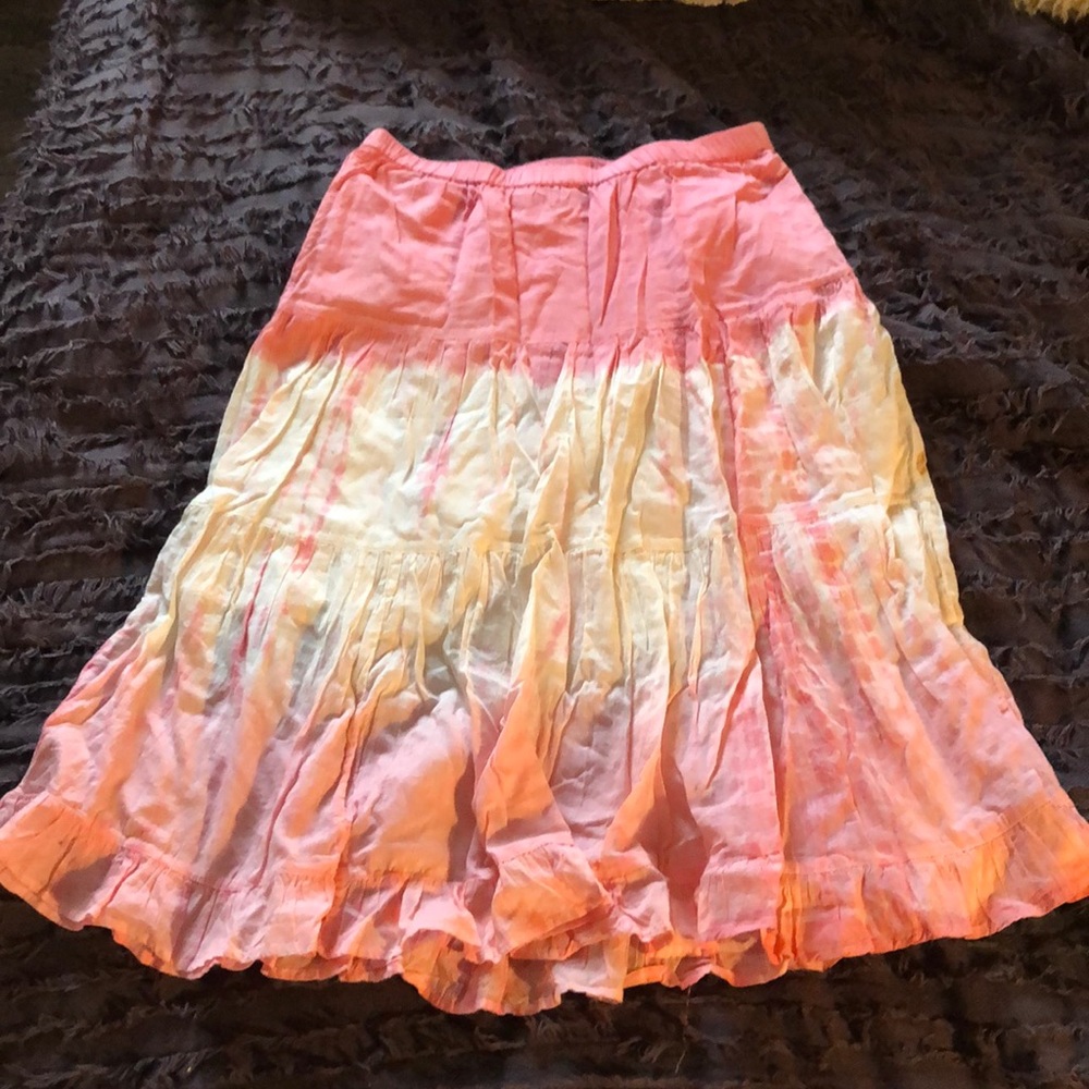 pink tye-dye maxi skirt size small